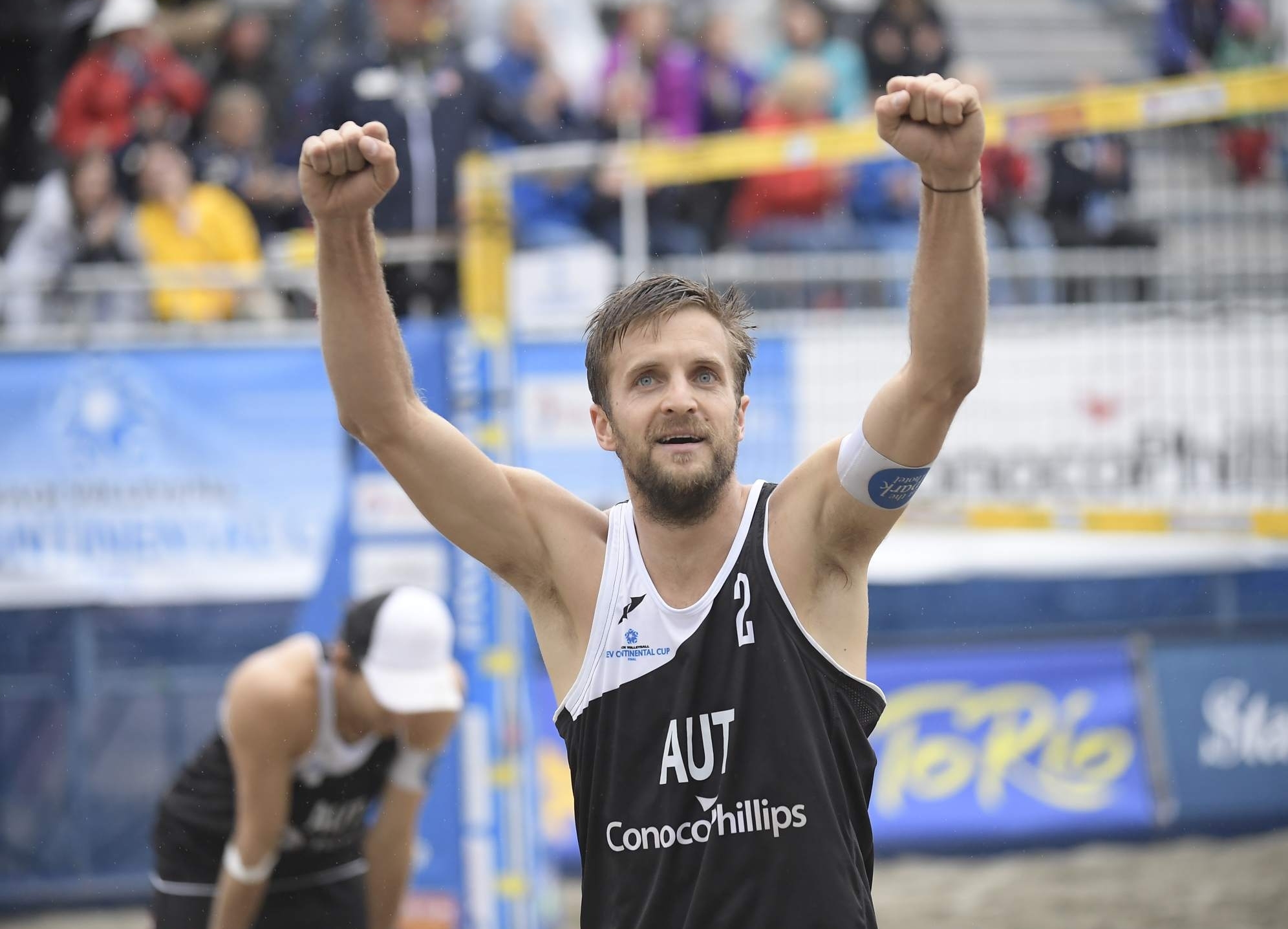Alexander Huber and Robin Seidl booked Austria’s second ticket to Rio in Stavanger. Photocredit: CEV.