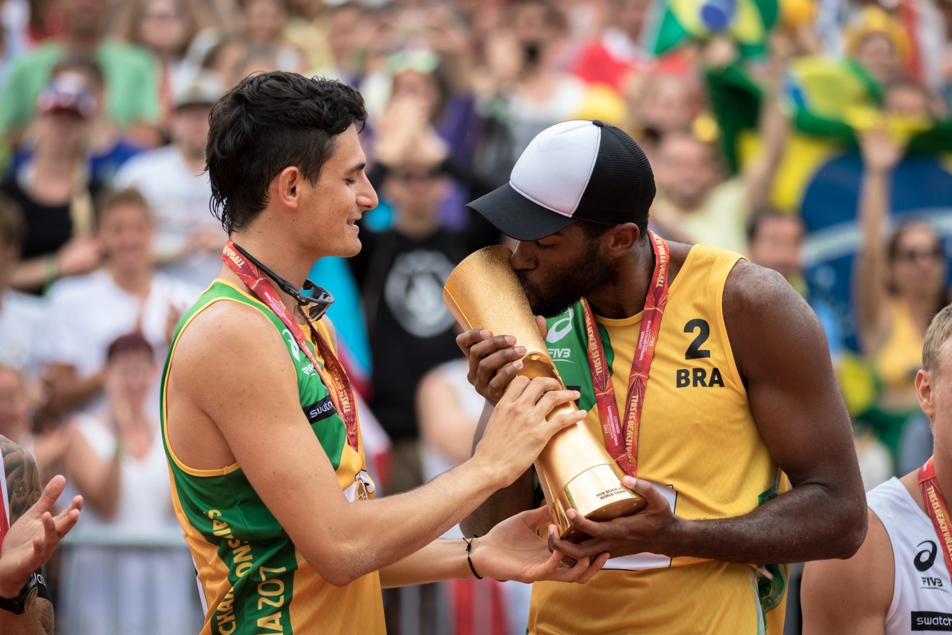 World Champions Evandro (right) and Andre won the Brazilian Tour title in the 2017-2018 season